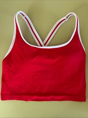 Fabletics Red Sports Bralette with White Trim